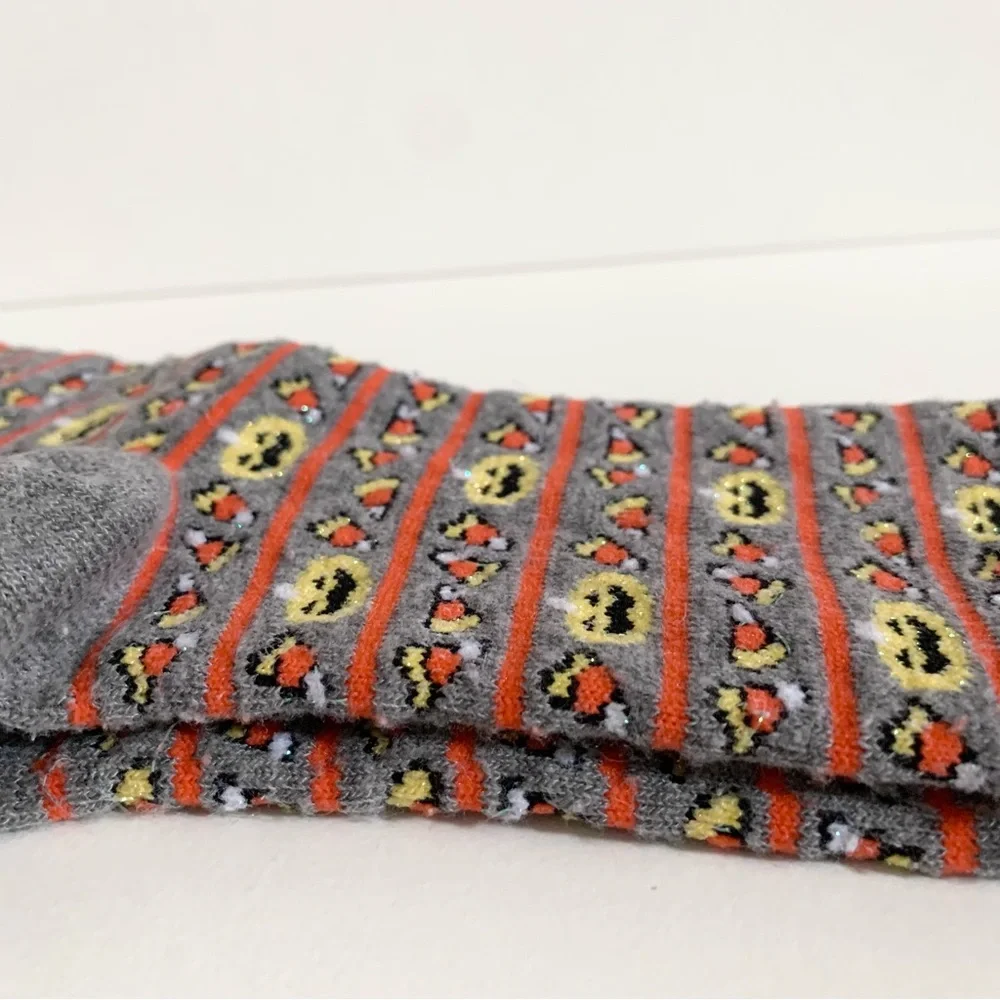 Vintage Halloween glitter socks candy corn and Jack o lanterns